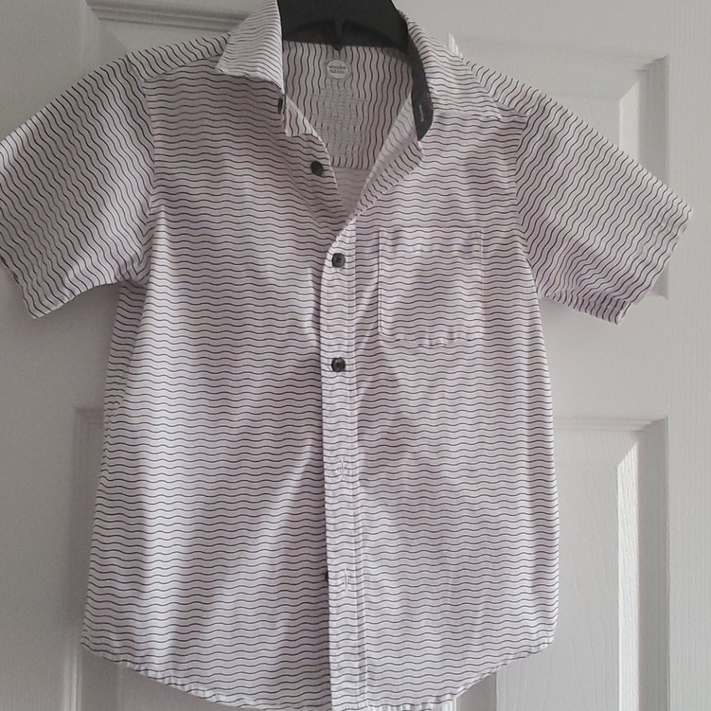 Black and white striped button down shirt